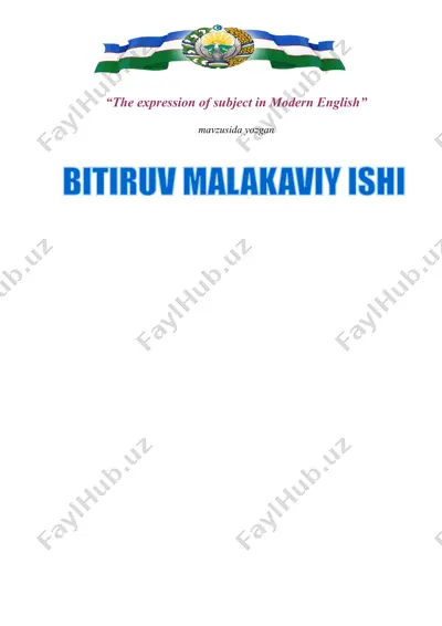 the expression of subject in modern english — DOCX
