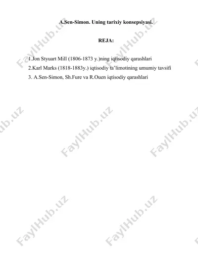 a.sen-simon. uning tarixiy konsepsiyasi — DOCX