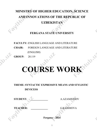 course work on syntactic expressive means and stylistic devices — DOC