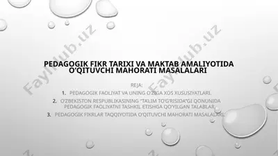 pedagogik fikrlar, ta'rixi va maktab amaliyotlari — PPTX