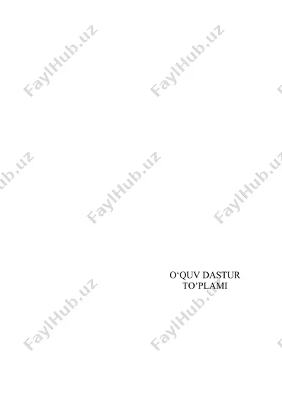 farmatsiya mutaxassislik bo’yicha o‘quv dasturi — DOC