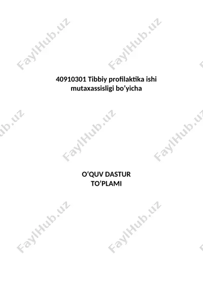 tibbiy profilaktika ishi mutaxassislik bo’yicha — DOC