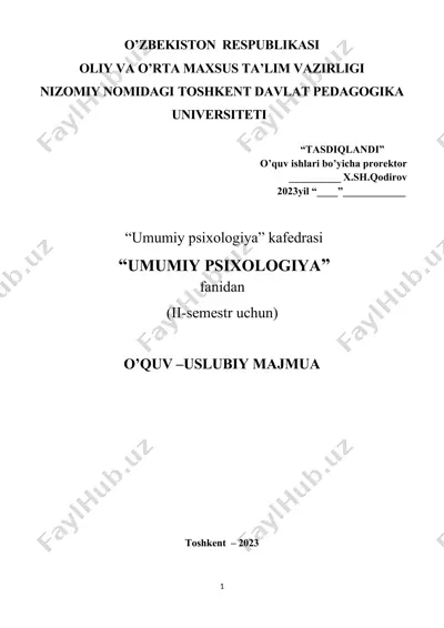 "yosh psixologiyasi" o‘quv-uslubiy majmua — DOC