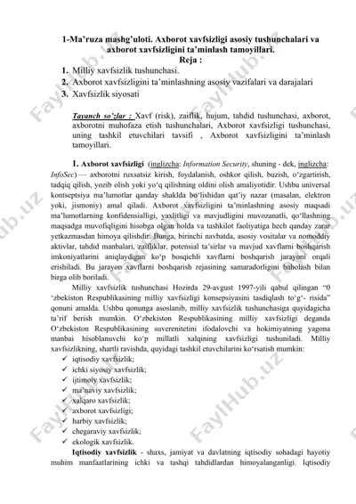 axborot xavfsizligi — DOC
