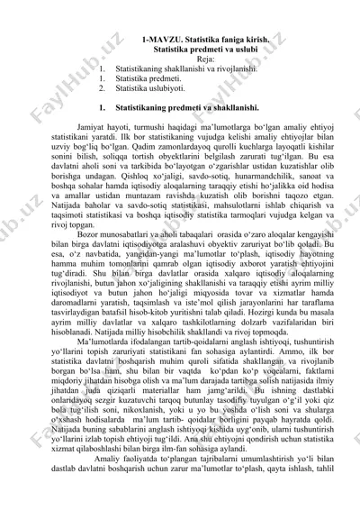 statistika faniga kirish — DOC