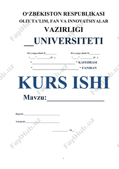 kurs ishi "1-4-sinfda fe’l yasovchi qo’shimchalar mavzusini o’rganish" — DOC