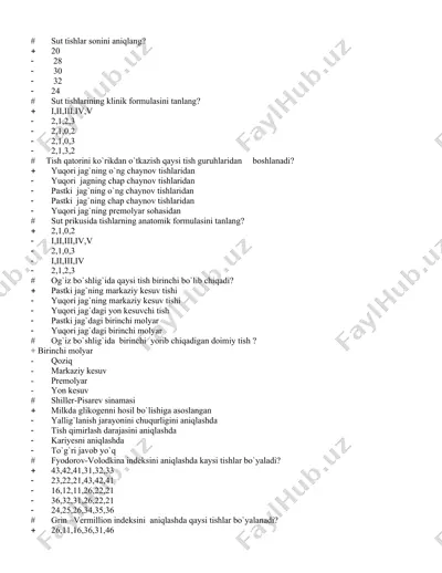 sut tishlarining anatomiya va klinikasi — DOC