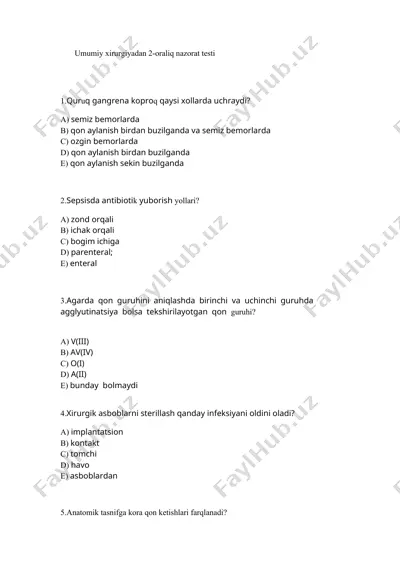 umumiy xirurgiyadan 2-oraliq nazorat testi — DOC