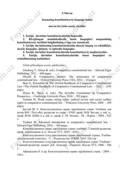 insonning konstitutsiyaviy-huquqiy holati — DOC