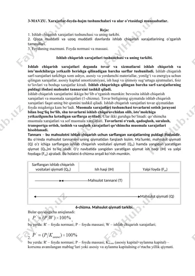 ishlab chiqarish xarajatlari tushunchasi va uning tarkibi — DOC