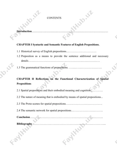 pragmatic aspects of the spatial prepositions for learners of english language as a second language — DOC