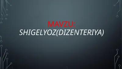 shigelyoz (dizenteriya) — PPTX