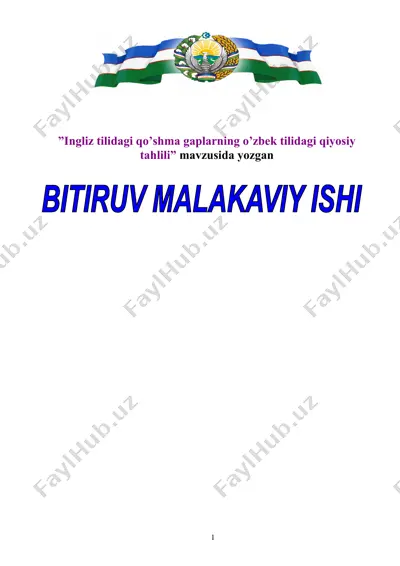 ingliz tilidagi qo’shma gaplarning o’zbek tilidagi qiyosiy tahlili — DOC
