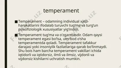 temperament haqida — PPTX