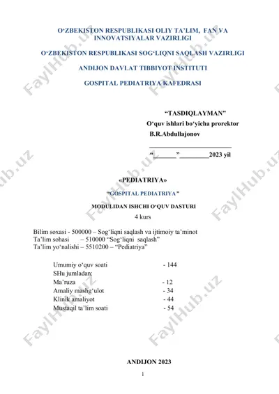modulidan ishchi o‘quv dasturi — DOC