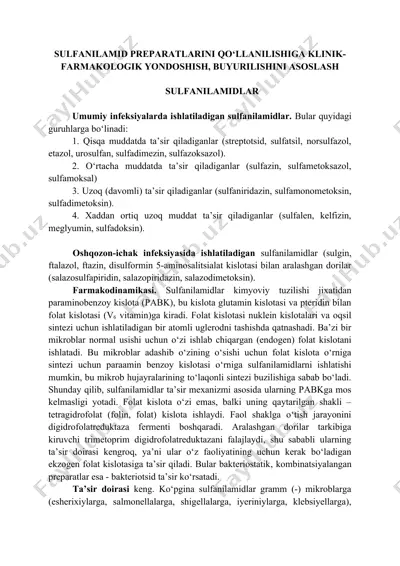 sulfanilamidlar — DOC