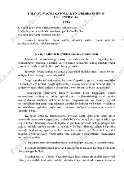 vaqtli qatorlar tahlili — DOC