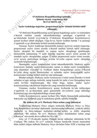 saylov kodeksi loiyhasi — DOC