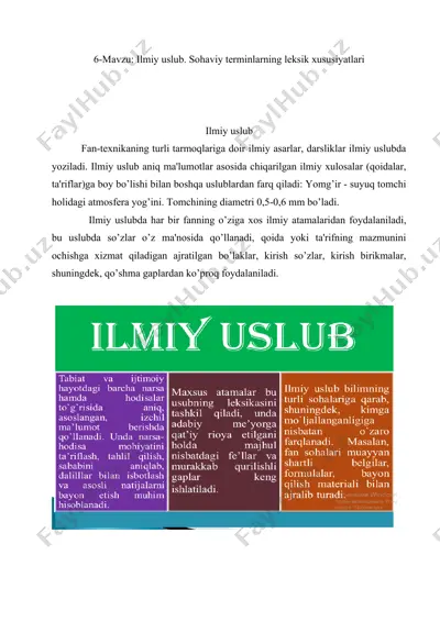 ilmiy uslub — DOC