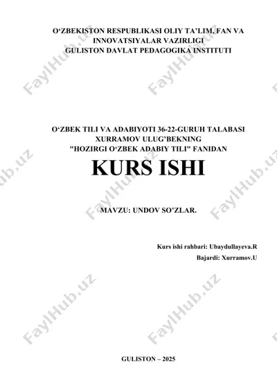 hozirgi o'zbek adabiy tili — DOCX