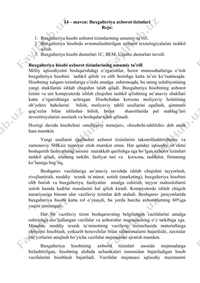 buxgalteriya axborot tizimlari — DOC