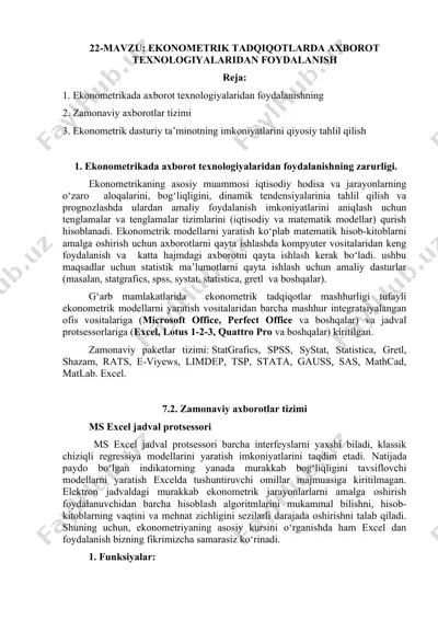 ekonometrik tadqiqotlar — DOC