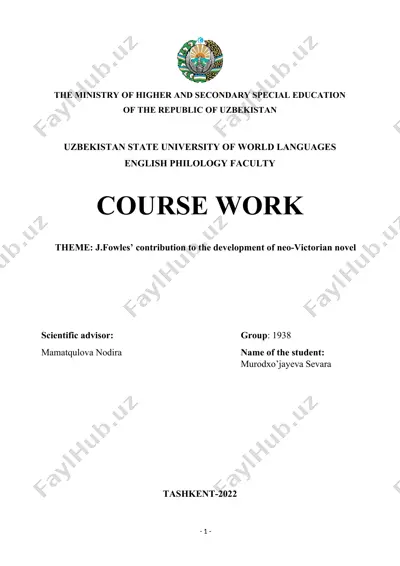 j.fowles’ contribution to the development of neo-victorian novel — DOC
