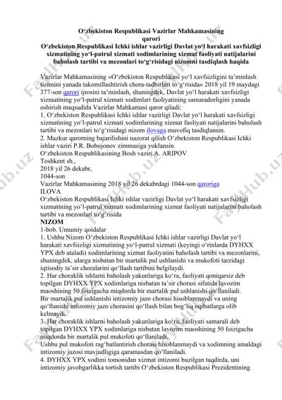 vazirlar mahkamasining qarori — DOC