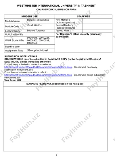 coursework submission form — DOC