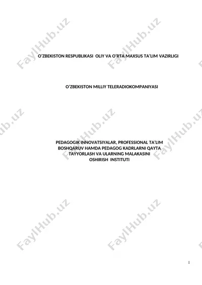 malaka talabi: teleoperatorlik — DOC