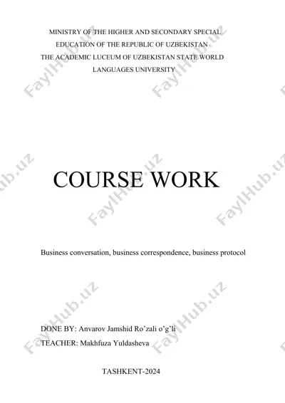 business conversation course work — DOC