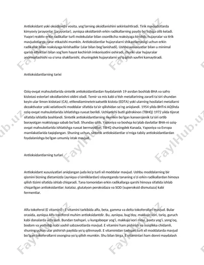 antioksidantlar — DOC