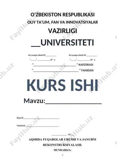 aqshda fuqarolar urushi va janubni rekonstruksiyalash — DOC