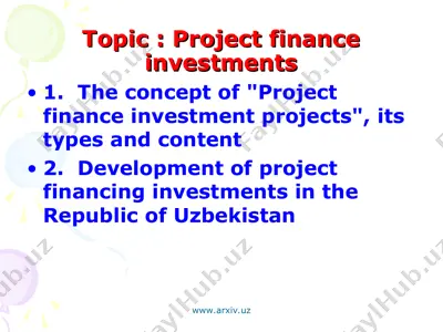 project finance investments — PPT