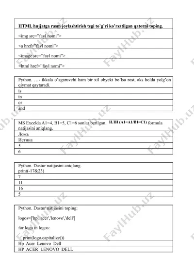 html hujjatga rasm joylashtirish — DOC