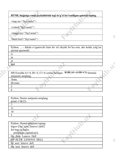 html rasm joylashtirish — DOC