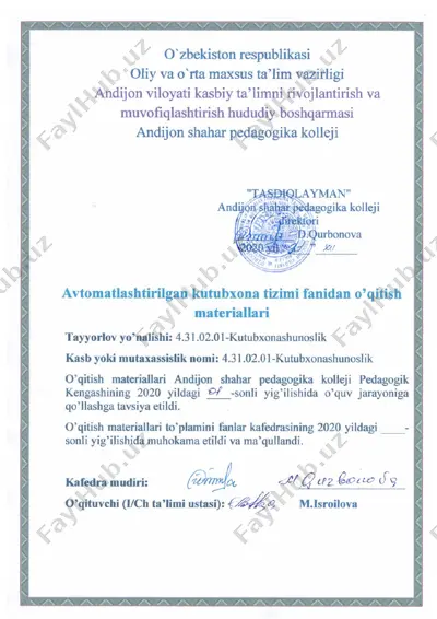 fanning maqsadi va vazifalari — DOC