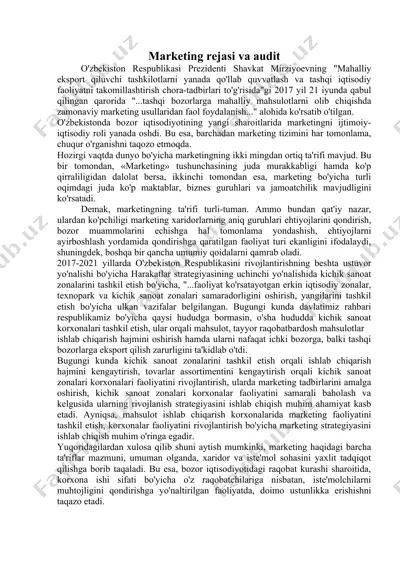 marketing rejasi va audit — DOC