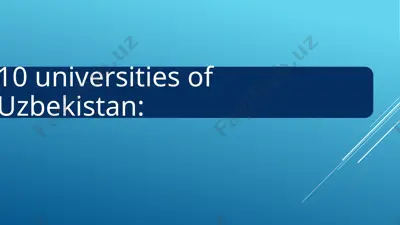 10 universities of uzbekistan — PPTX