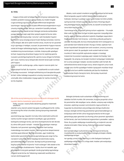 kimyoviy reaksiyalar modeli — DOC