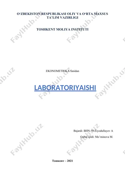 ko’p omilli ekonometrik tahlil laboratoriyasi — DOC