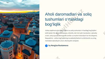aholi daromadlari va soliq tushumlari o‘rtasidagi bog‘liqlik — PDF