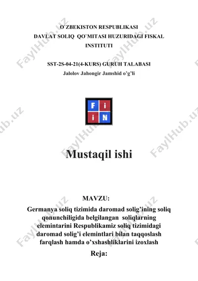 germaniya soliq tizimi — DOC