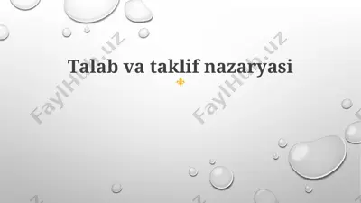 talab va taklif nazaryasi — PPTX