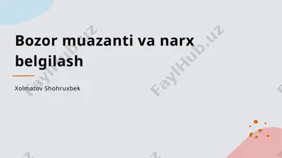 bozor muazanti va narx belgilash — PPTX