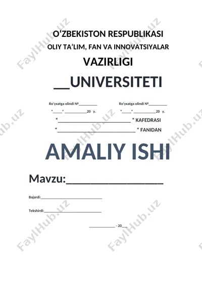 qishloq xo‘jalik hayvonlarini ekstereri va intererini o‘rganish — DOC