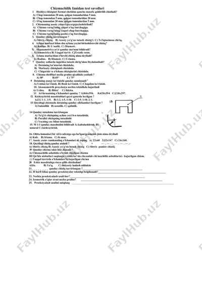 chizmachilik fanidan test savollari — DOC