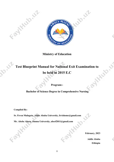 national exit examination test blueprint manual — DOC