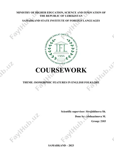 isomorphic features in english folklore — DOC