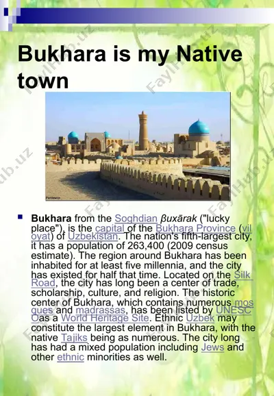 famous monuments of bukhara — PPT